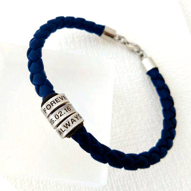 Pulsera sencilla con 3 aros de plata y argollas grabado